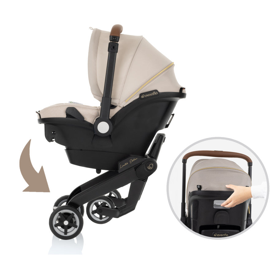 Shyft DualRide Infant Car Seat Stroller Combo SensorSafe Champagne
